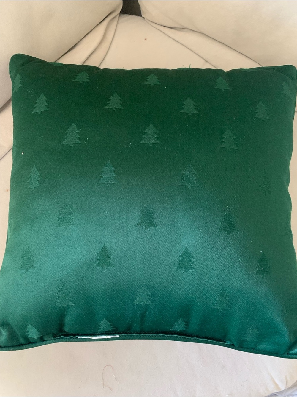 Festive Scottie Dog Holiday Pillow with Red & Green Plaid Accents 16X16 square - Picture 3 of 3